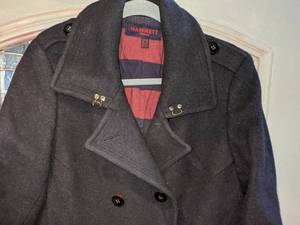 lot 125 image: Katharine Hamnett London Womens Navy Wool Pea Coat Sz 12