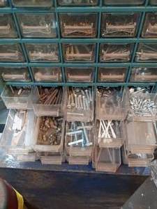 lot 54 image: 35 Drawer hardware organizer with contents