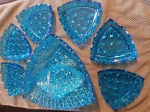 lot 41 image: Blue cobalt Candy serving dishes