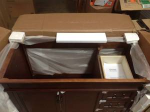 Home Decorator Ashburn 48 in. W Bath Vanity Cabinet Only in Mahogany see pictures