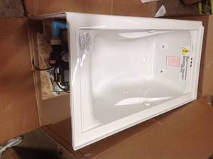 American Std EverClean 60 in. Acrylic Left Drain Rectangular Alcove Whirlpool Bathtub in White see pictures