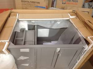 Virtu USA Caroline Madison 36 in. W Bath Vanity Cabinet Only in Cashmere Gray see pictures
