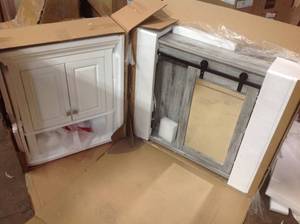 Pallet with assorted Bath Cabinets see pictures