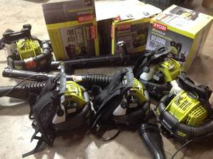 Lot of Ryobi Backpack Blowers used open boxes various conditions see pictures