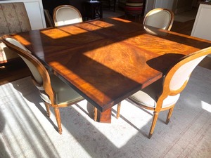lot 2 image: Homestead Pedestal Dining Table and Four Louix XVI Side Chairs
