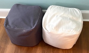 lot 27 image: Two Cloth Bean Bag Style Ottomans