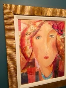 lot 64 image: Abstract Portrait Framed Art