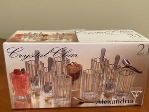 lot 78 image: Crystal Taster Shot Set and a Candle