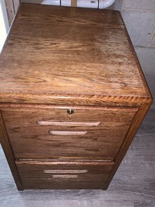 lot 98 image: Two Drawer Wooden File Cabinet
