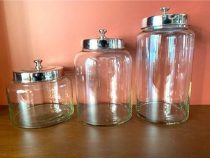 lot 118 image: Five Decorative Storage containers with Metal Lids