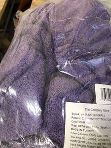 Cotton Purple Solid Turkish Cotton Bath Towel (1), VK37-BATH-PURPLE, NEW