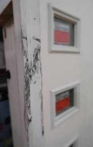 lot 16 image: Builders Choice 36 in. x 80 in. Right-Hand 5 Lite Clear Glass Unfinished Fiberglass Raw Prehung Front Door with Brickmould