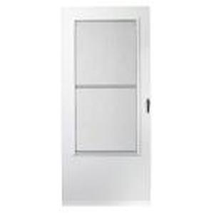 lot 3 image: EMCO 34 in. x 80 in. 100 Series White Self-Storing Storm Door