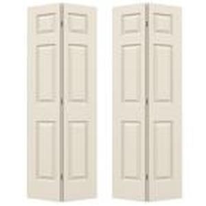 lot 23 image: Jeld Wen 48 in. x 80 in. Colonist Primed Textured Molded Composite MDF Closet Bi-Fold Double Door