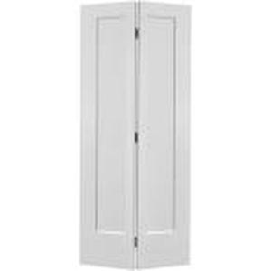 lot 31 image: Masonite 36 in. x 80 in. Lincoln Park 2-Panel Primed White Hollow-Core Composite Bi-fold Interior Door