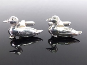 lot 24 image: .925 Sterling Silver Hickok Duck Hunters Cufflink and Tie Clip Set