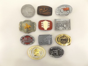 lot 21 image: 11 Collectible Brass etc. Belt Buckles