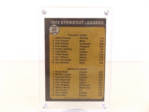 lot 95 image: 1973 Topps #67 Nolan RyanSteve Carlton Baseball Card In Screwed Hard Case