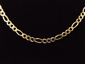 lot 55 image: .925 Sterling Silver Figaro Link Vermeil Necklace