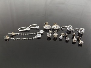 lot 68 image: 7 Pairs of .925 Sterling Silver Crystal Earrings