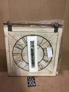 First Time Farmstead Barn Door Wall Clock see pictures