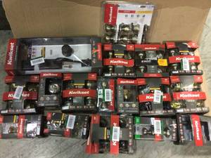 Assorted Lot of Kwikset door knobs and hardware customer returns see pictures