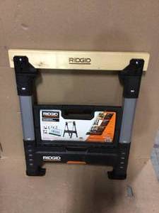 lot 3 image: 32 in. Adjustable Folding Sawhorse by RIDGID one only not used see pictures