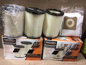 lot 7 image: Lot of 1-Layer Standard Pleated Paper Filter for Most 5 Gal. and Larger RIDGID WetDry Shop Vacuums by RIDGID not used see pictures