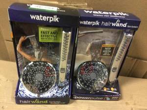 lot 8 image: 12-spray 5 in. High PressureDual Shower Head and Handheld Shower Head in Chrome by Waterpik open pkgs see pictures