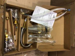 lot 13 image: Hathaway 8 in. Widespread 2-Handle Bathroom Faucet in Satin Nickel by Design House open box see pictures