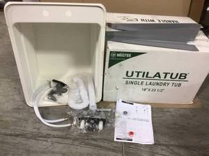 lot 35 image: MUSTEE Utilatub Combo 24 in. x 18 in. Polypropylene Floor Mounted Laundry Tub in