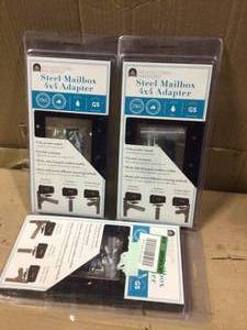 lot 44 image: Lot of 3- 4 in. x 4 in. Post Adapter in Black with 3 Mailbox Mounting Options by Architectural Mailboxes not used see pictures