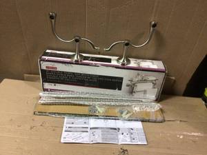 lot 49 image: 18 in. Glass Shelf with Double Towel Bar in SpotShield Brushed Nickel by Delta