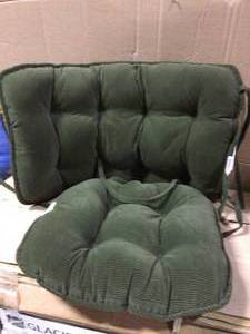 lot 55 image: Cherokee Sage 2-Piece Jumbo Rocking Chair Cushion Set by Greendale Home Fashions not used see pictures