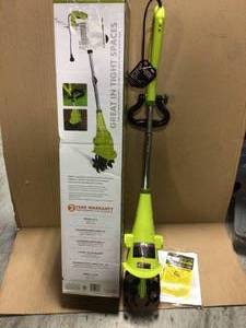 lot 64 image: 6.3 in. 2.5 Amp Electric Garden Cultivator by Sun Joe not used see pictures