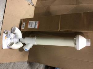 lot 75 image: 3 in. PVC Horizontal or Vertical Concentric Vent Termination Kit for Rheem High Efficiency Tankless Gas Water Heaters by Rheem not used see pictures