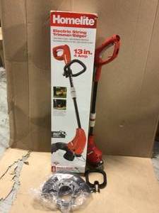 lot 84 image: 13 in. 4 Amp Straight Electric String Trimmer by Homelite open box see pictures