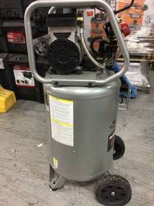 lot 109 image: Husky 20 Gal. Vertical Electric-Powered Silent Air Compressor in good condition see pictures