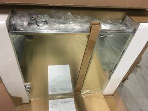 30 in. W x 26 in. H Frameless Recessed or Surface-Mount Bi-View Bathroom Medicine Cabinet with Beveled Mirror in Silver by Glacier Bay