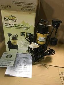 12 HP Submersible Cast Iron Sewage Pump by K2