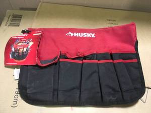 12 in. Heavy Duty Water Resistant 5 Gallon Bucket Storage Tool Bag with 30 pockets to store tools and accessories by Husky