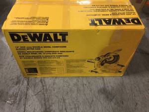 Dewalt 15 Amp Corded 12 in. Double Bevel Sliding Compound Miter Saw, Blade Wrench  open box not used see pictures