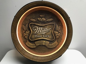 Vintage Miller High Life Barrel Sign (Lights Up)