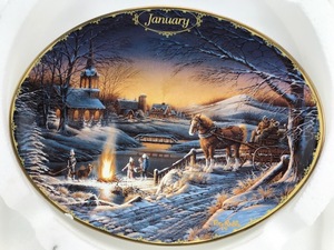 Terry Redlin - January - Collectors Plate - Certificate of Authenticity (Slight Chip)