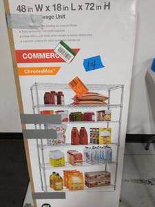 lot 14 image: Chrome 6-Tier Heavy Duty Metal Wire Shelving Unit (48 in. W x 72 in. H x 18 in. D)