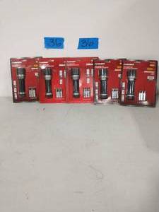 lot 36 image: 5 HUSKY 200 Lumens Aluminum Virtually Unbreakable Flashlight