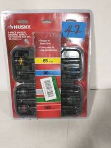 lot 42 image: HUSKY 65-140 ft. lbs. Torque Limiting Impact Extension Bar Set (5-Piece)