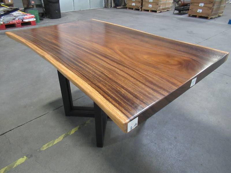 lot 5 image: Solid Wood Live Edge Walnut Dining Table (60362362) With Metal T Bases (MTBD). Approximate Dimensions 60 x 34 x 2 14 - LOW RESERVE OF $400.00