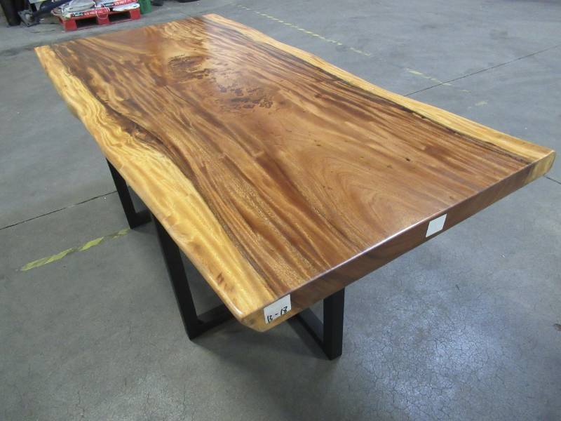 lot 6 image: Solid Wood Live Edge Walnut Dining Table (78362362) With Metal T Bases (MTBD) Approximate Dimensions 78 x 36 x 2 14 - LOW RESERVE OF $500.00