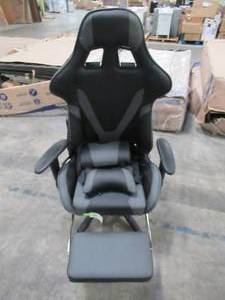 lot 204 image: Respawn 110 Racing Style Gaming Chair, Reclining Ergonomic Leather Chair with Footrest, in Black RSP-110-BLK